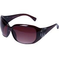 Meget flot og feminin modesolbrille i l�kker brun m.detalje p� st�ngerne... 